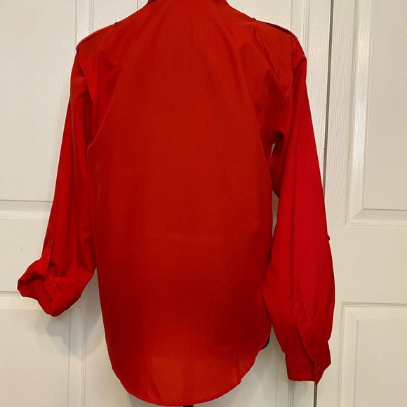 -Diane Von Furstenberg Red military style blouse size 6 - Picture 2 of 7